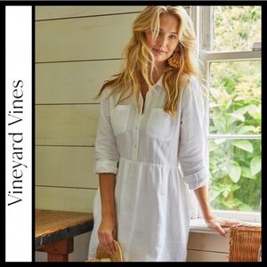 Vineyard Vines Gauzy Drop-waist Shirt Dress - Size 0
